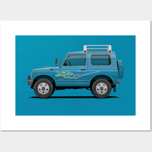 Jimny JA11 SJ410 Blue - Side Posters and Art